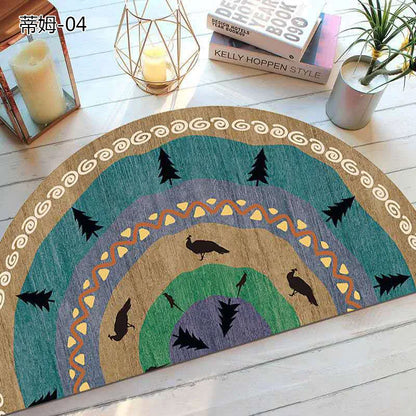 Colorful Rubber Semi Circle Welcome Mat