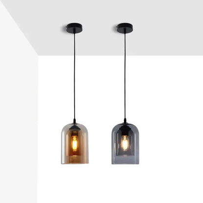 Simple Gray Glass Pendant Light