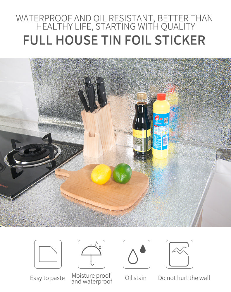Easy Clean Kitchen Wall Stickers Waterproof Wallpaper