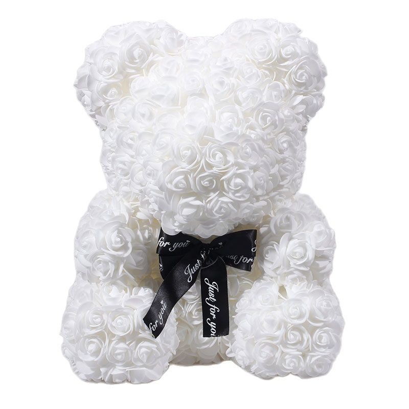 Lovely Fake Rose Bear Plush Toy