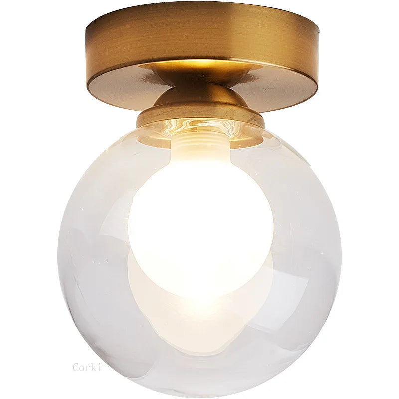 Contemporary Glass Globe Ceiling Lamp
