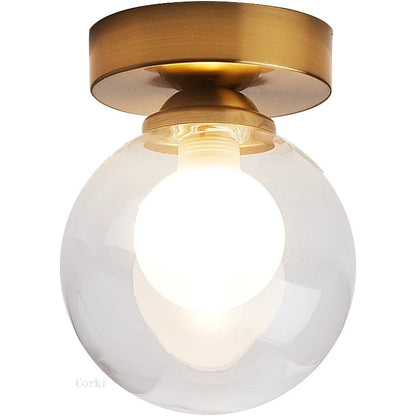 Contemporary Glass Globe Ceiling Lamp