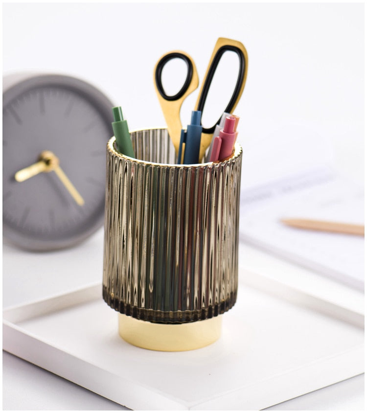 Luxury Gold Mirror Makeup Storage Organizer