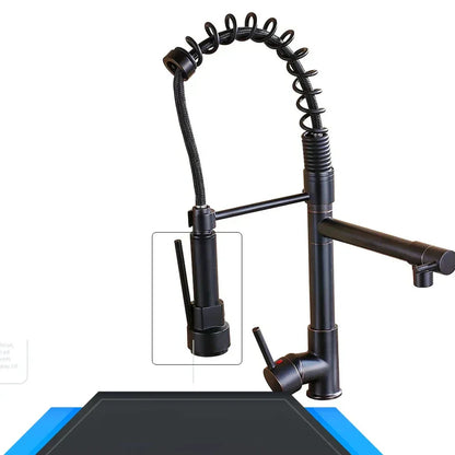 Flexible Double Spout Kitchen Faucet with Swivel