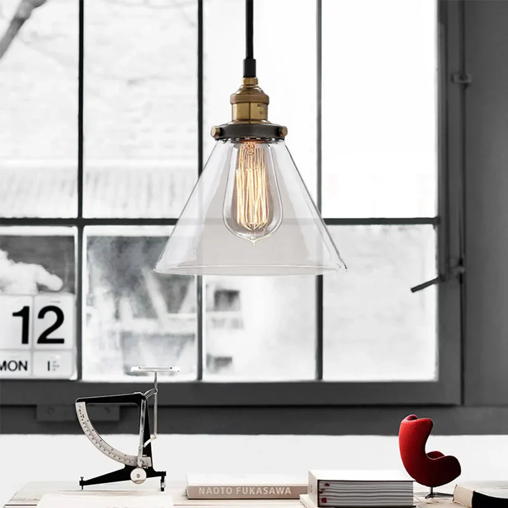 Elegant Glass Pendant Light – Brass Ceiling Fixture