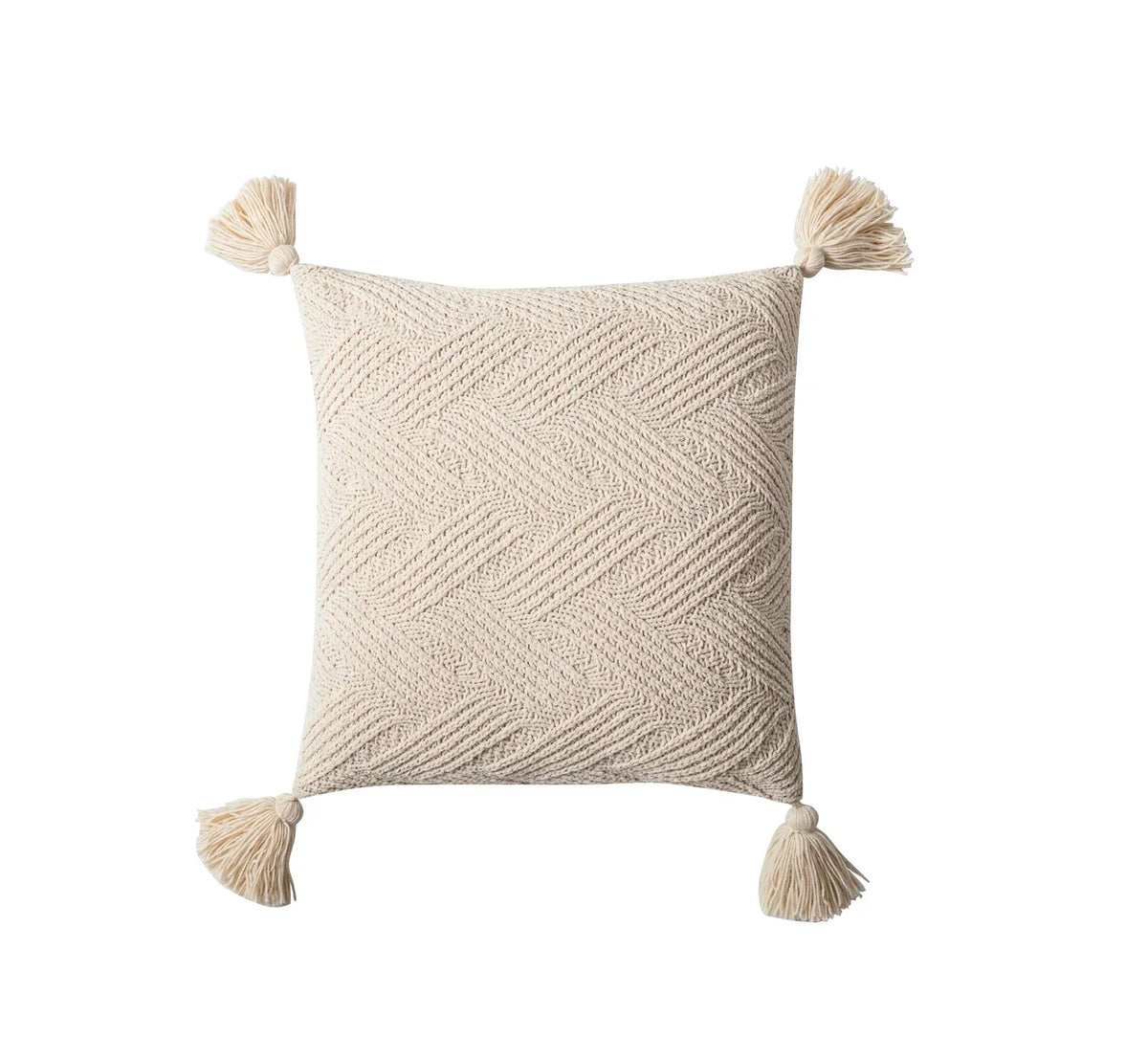 Soft Plush Pillow Cover with Nordic Tassels - Cozy Home Decor