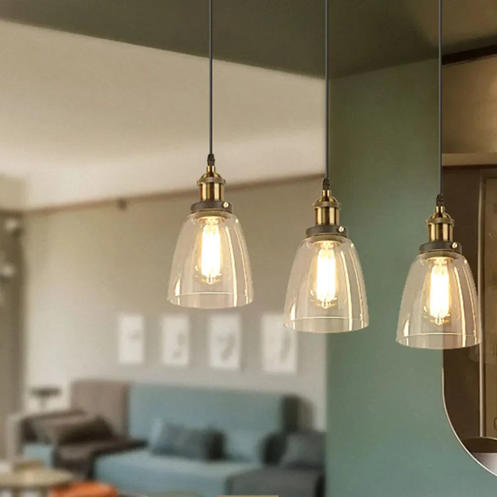 Elegant Glass Pendant Light – Brass Ceiling Fixture