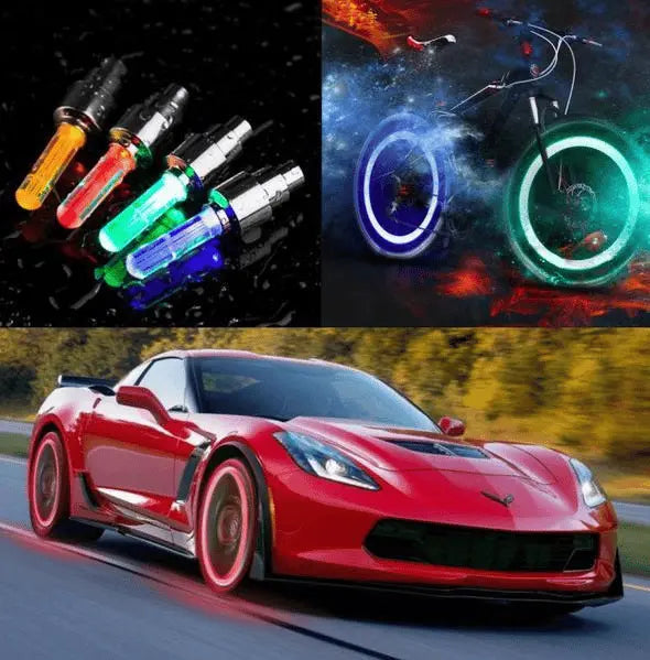 Bright LED Bike Valve Lights for Night Cycling