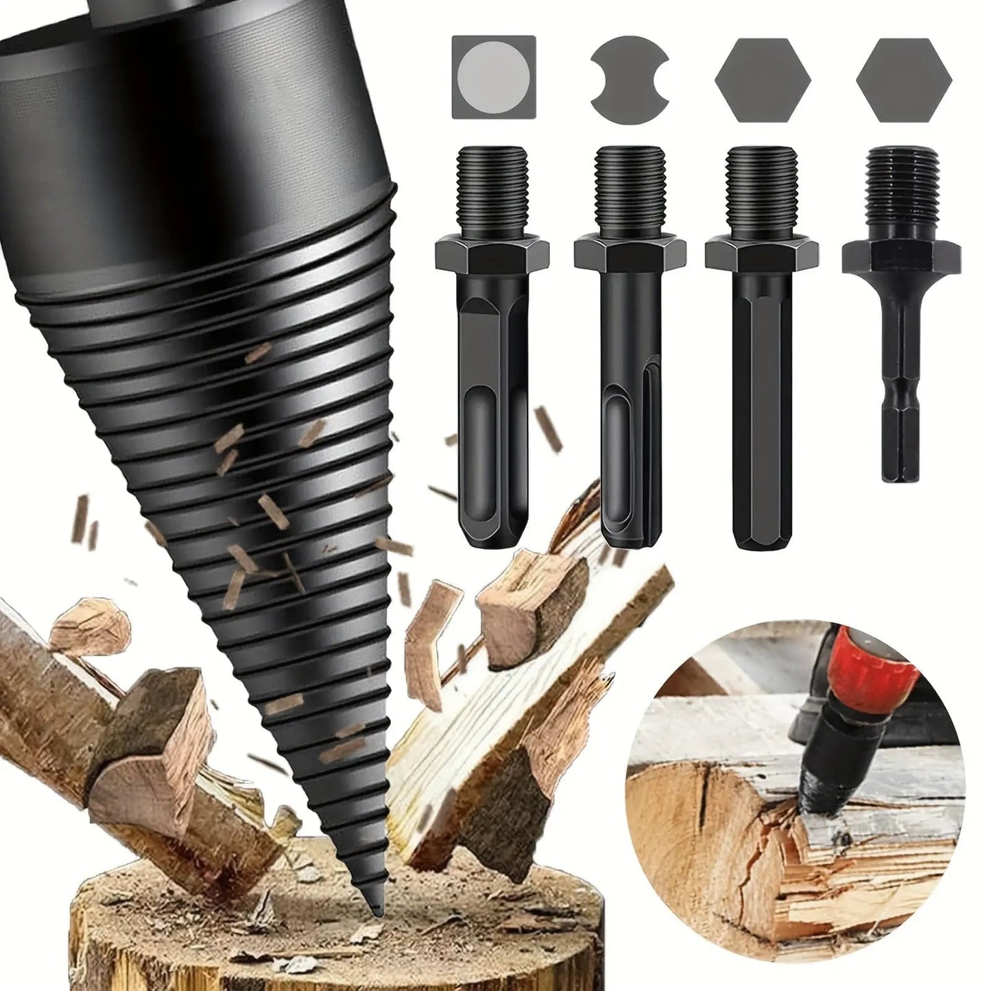 Efficient Wood Splitter Drill Bit Set