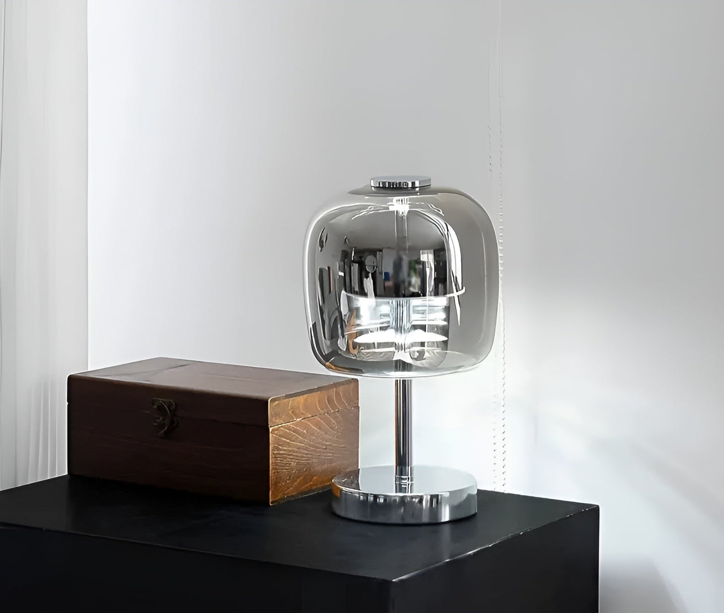 Modern Gray Glass Table Lamp