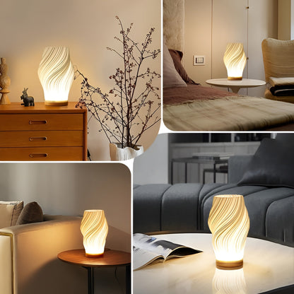 Stylish White 3D Wave Table Lamp