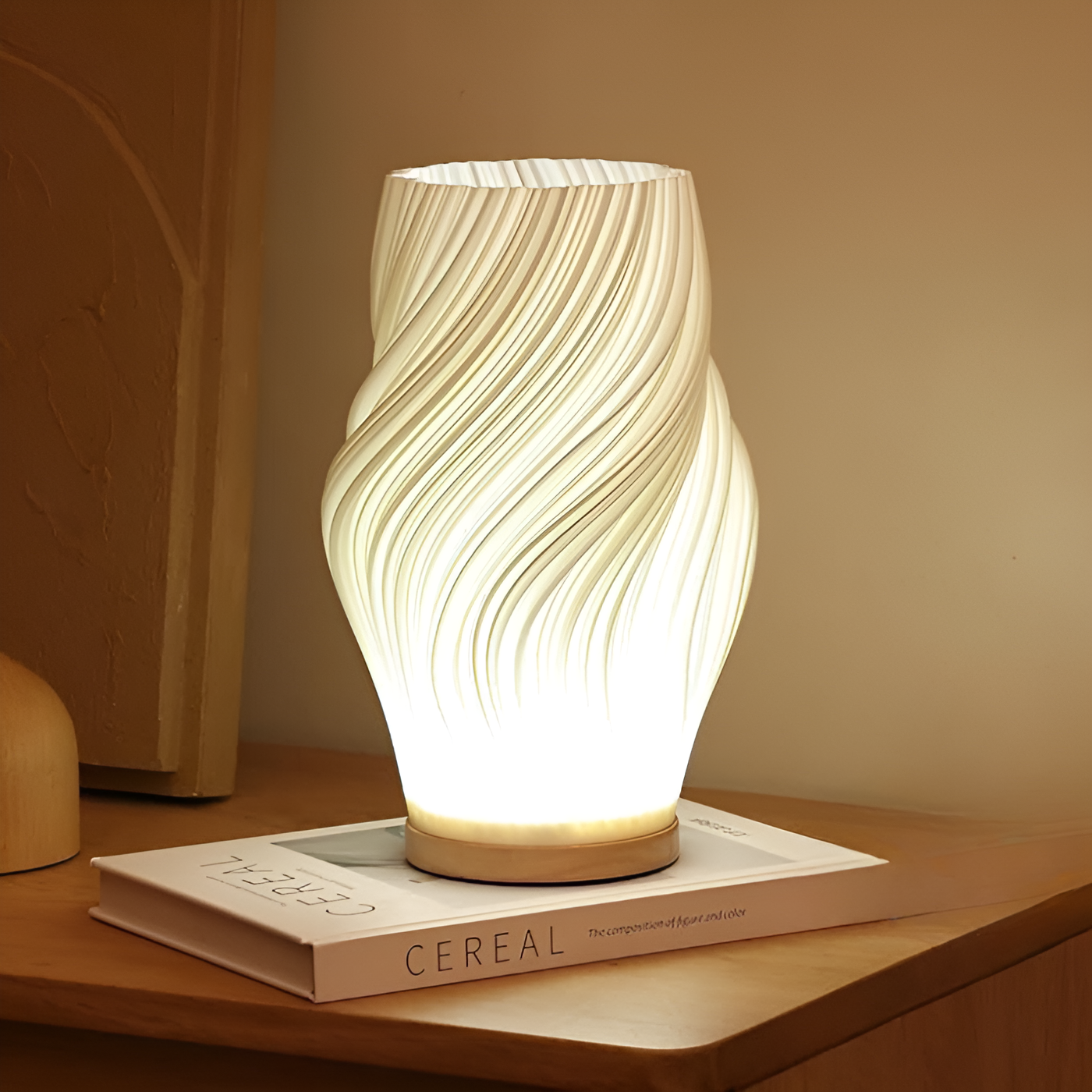 Stylish White 3D Wave Table Lamp