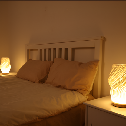 Stylish White 3D Wave Table Lamp