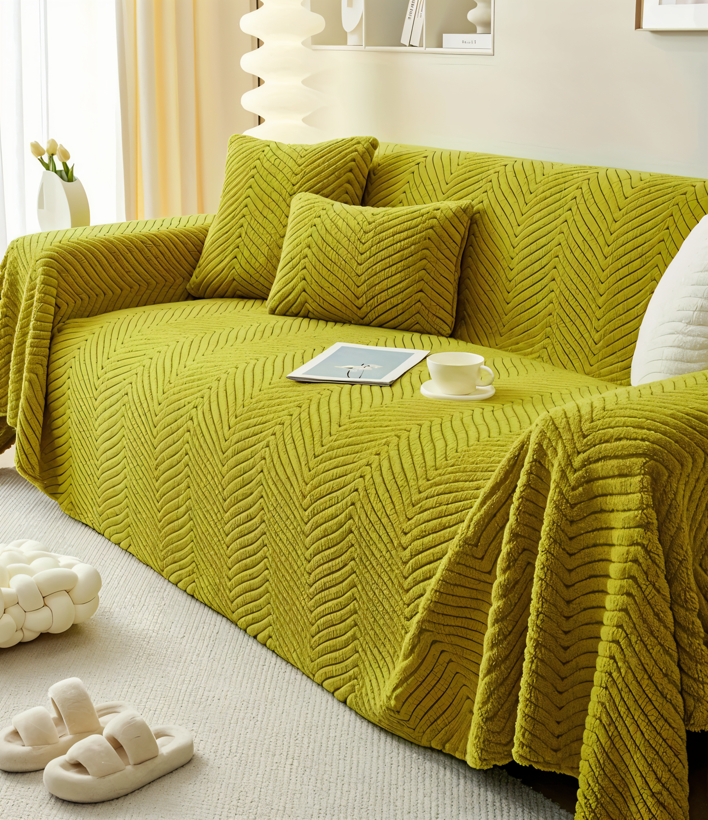 Premium Fabric Sofa Slipcover - Pet Proof Couch Protector