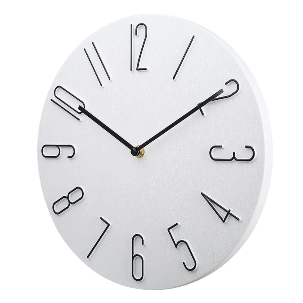 Quiet Slim Wall Clock - Simple Quartz Timepiece