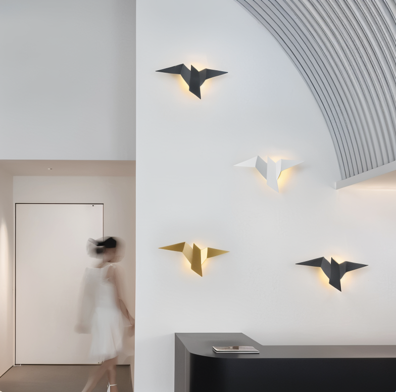Unique Origami Bird Wall Lamp