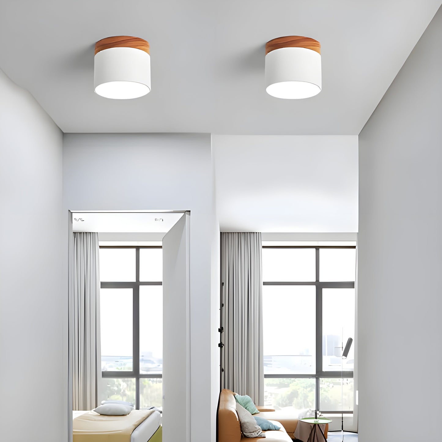Rustic Wooden LED Pendant Lamp