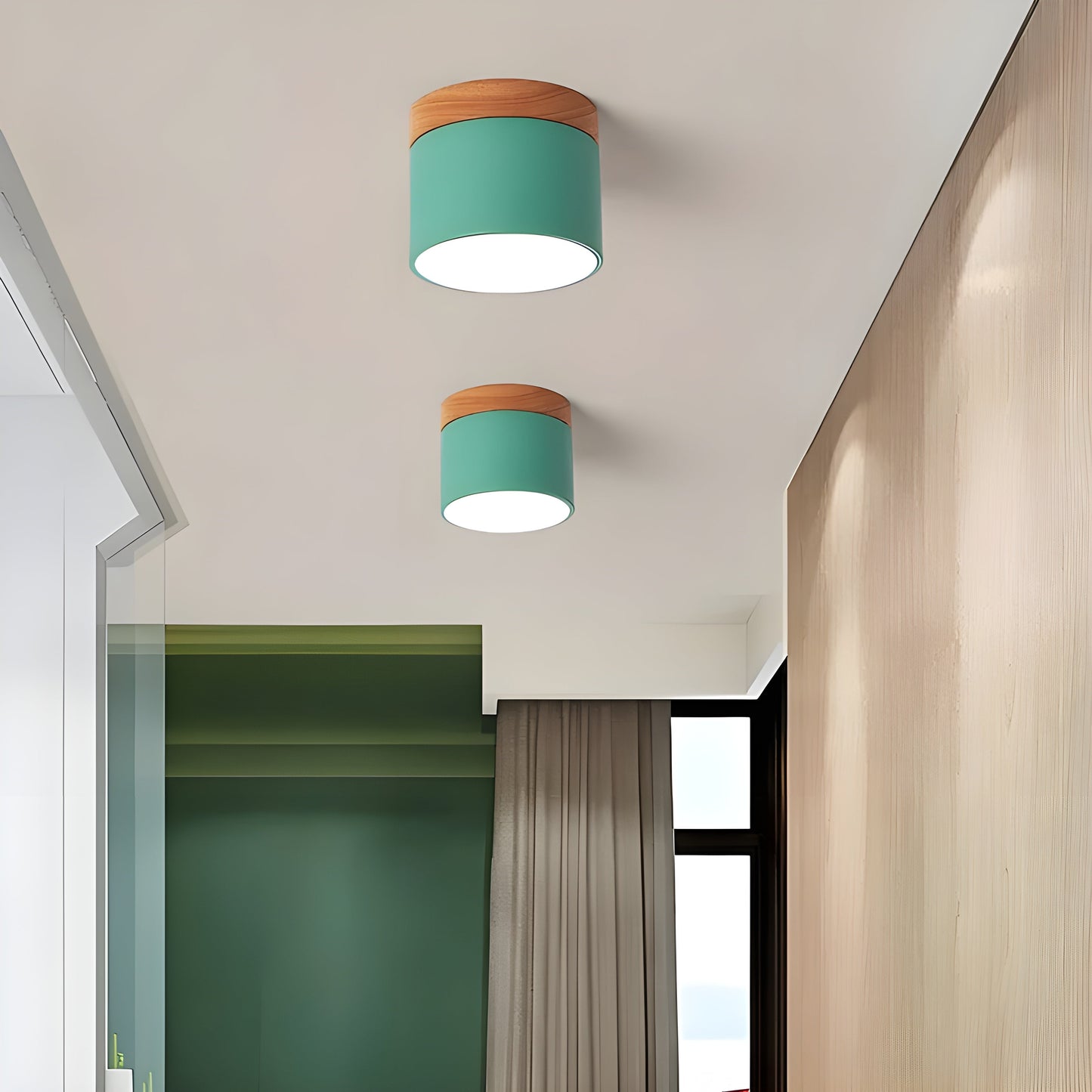 Rustic Wooden LED Pendant Lamp