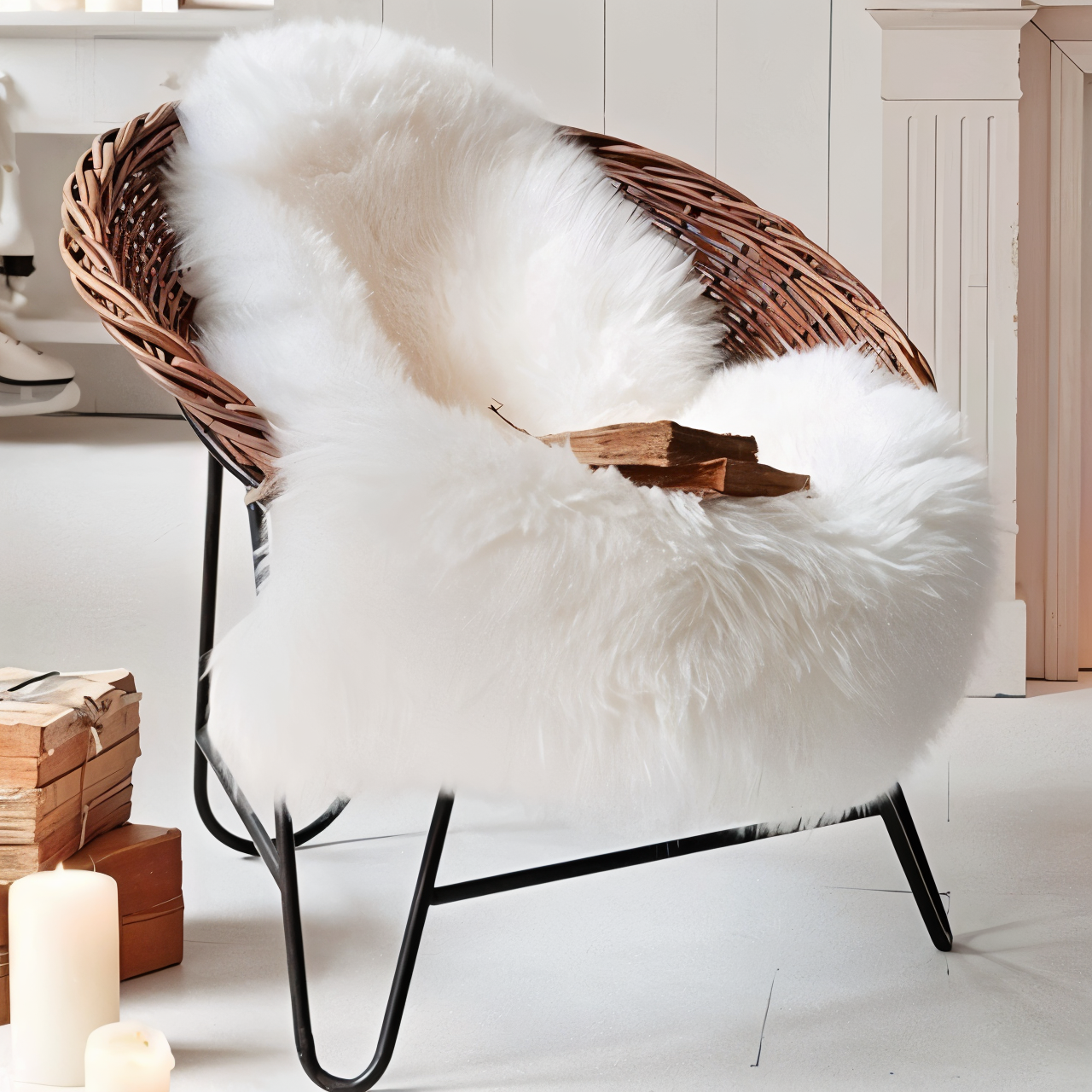 Plush Faux Fur Rug – Soft Synthetic Sheepskin Mat