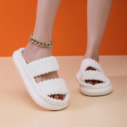 Cozy Fleece Slippers with Cross Strap