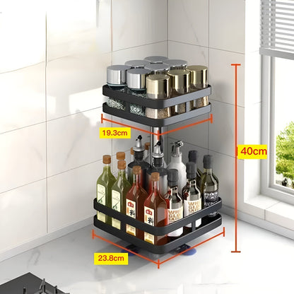 Easy Rotation Kitchen Spice Organizer Rack