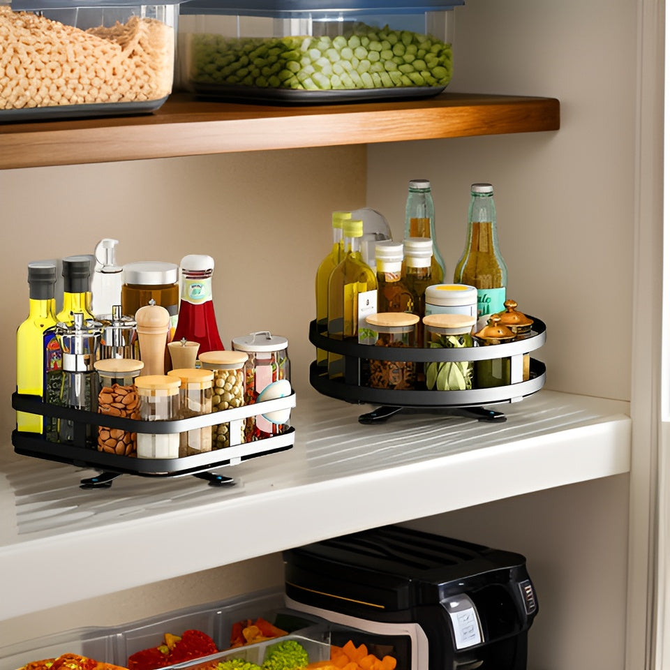 Easy Rotation Kitchen Spice Organizer Rack
