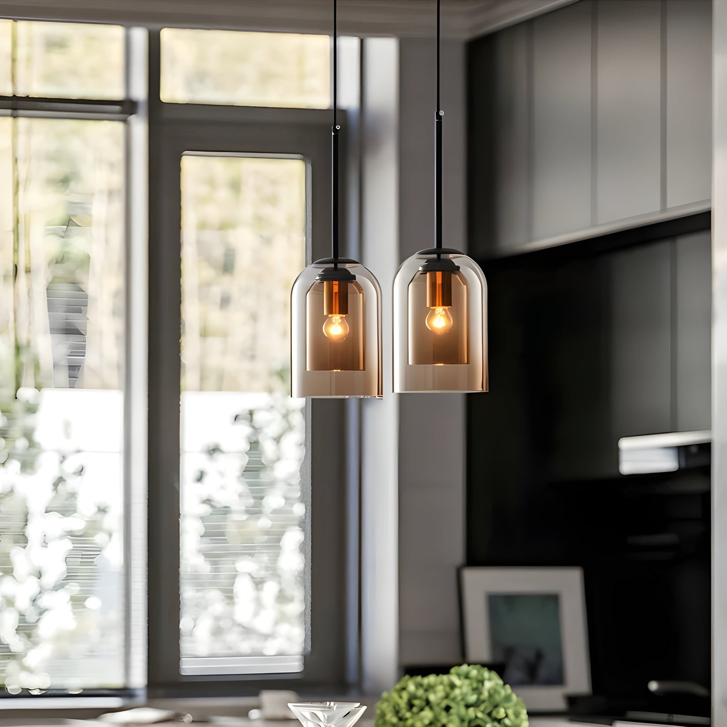 Elegant Double Glass Pendant Lamp