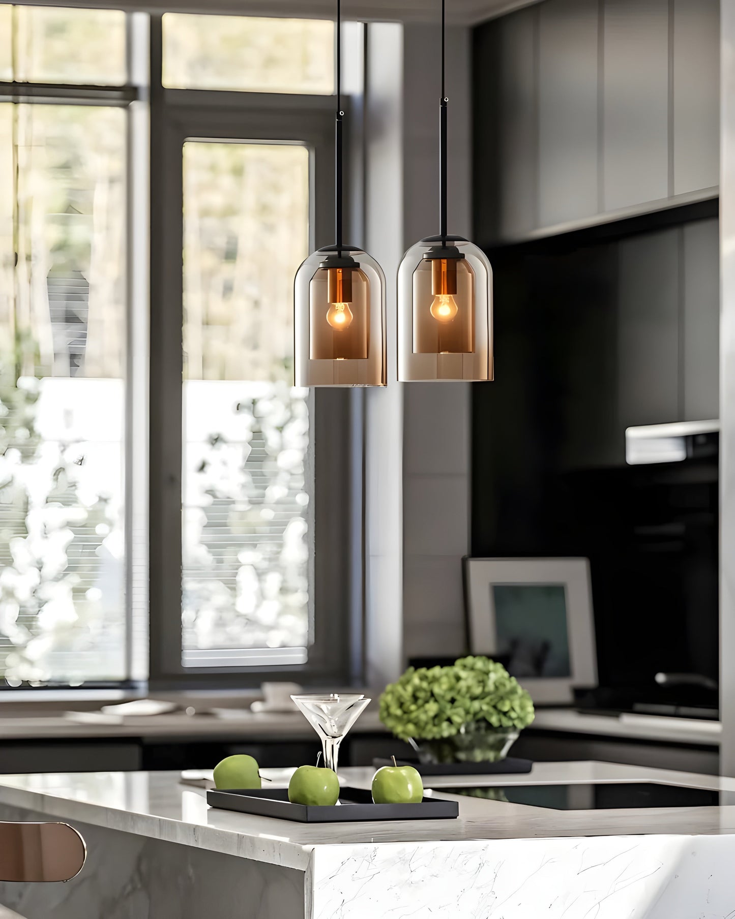 Elegant Double Glass Pendant Lamp