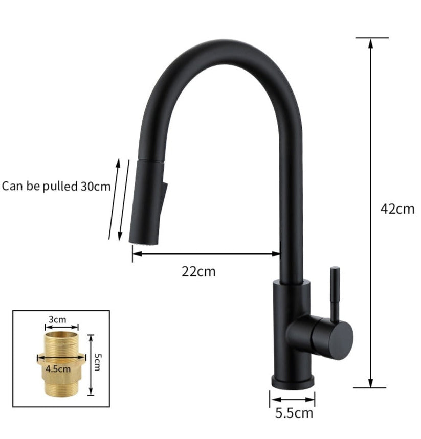 Stylish Touch Kitchen Faucet with Flexible Pull-Out Spout
