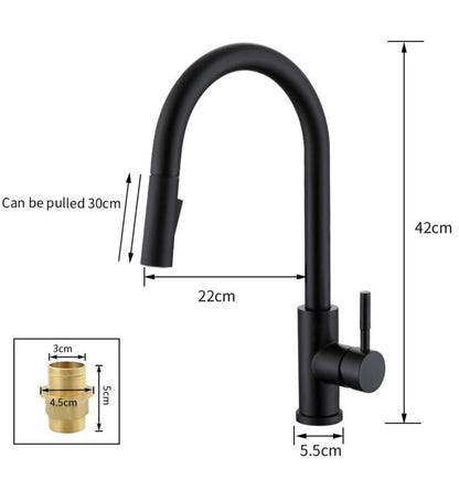 Stylish Touch Kitchen Faucet with Flexible Pull-Out Spout