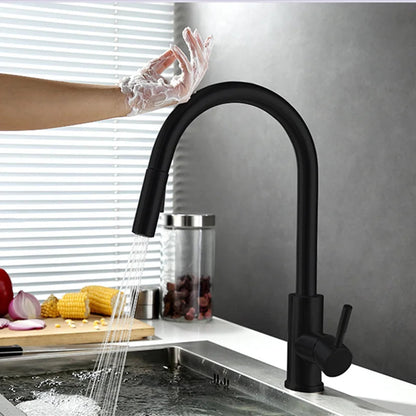 Stylish Touch Kitchen Faucet with Flexible Pull-Out Spout
