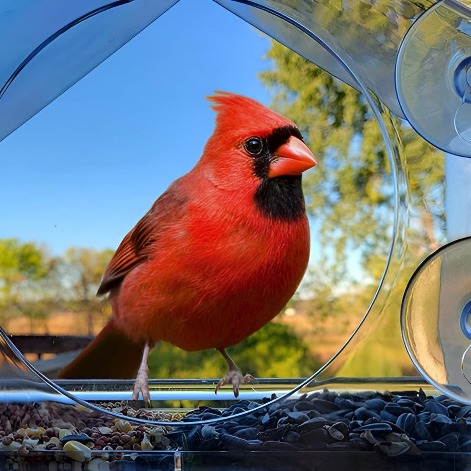 Easy Fill Bird Feeder with Strong Suction Cup Base