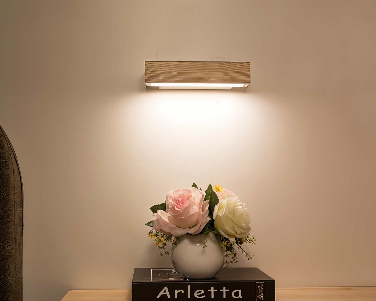 Rotating Wooden LED Wall Light