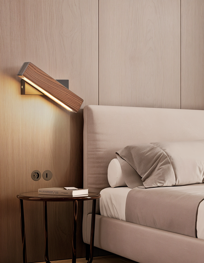 Rotating Wooden LED Wall Light