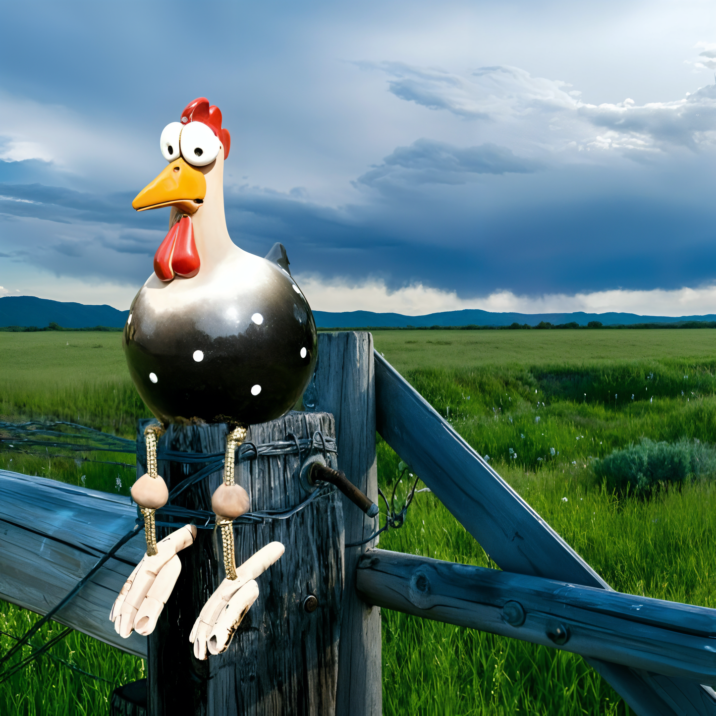 Rugged Outdoor Garden Chicken Figure Decoration