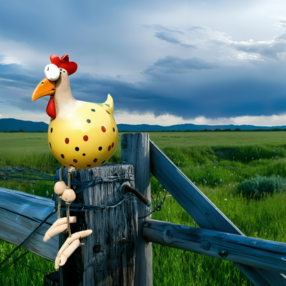 Big Eye Chicken Garden Decor Resin Statue