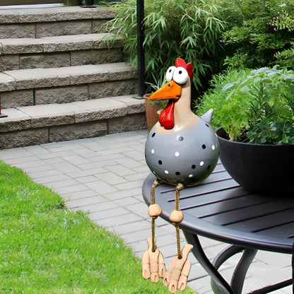 Rugged Outdoor Garden Chicken Figure Decoration