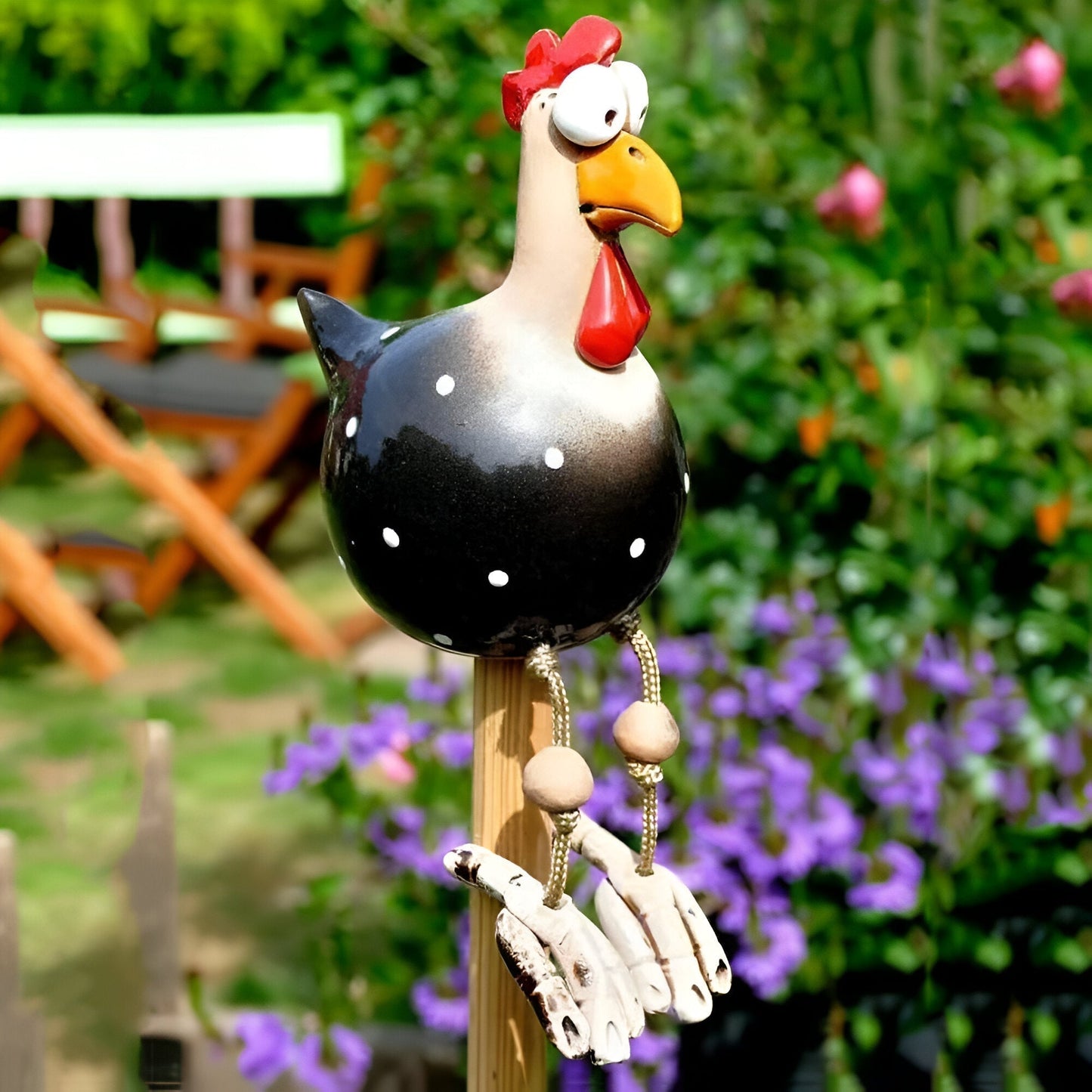Big Eye Chicken Garden Decor Resin Statue