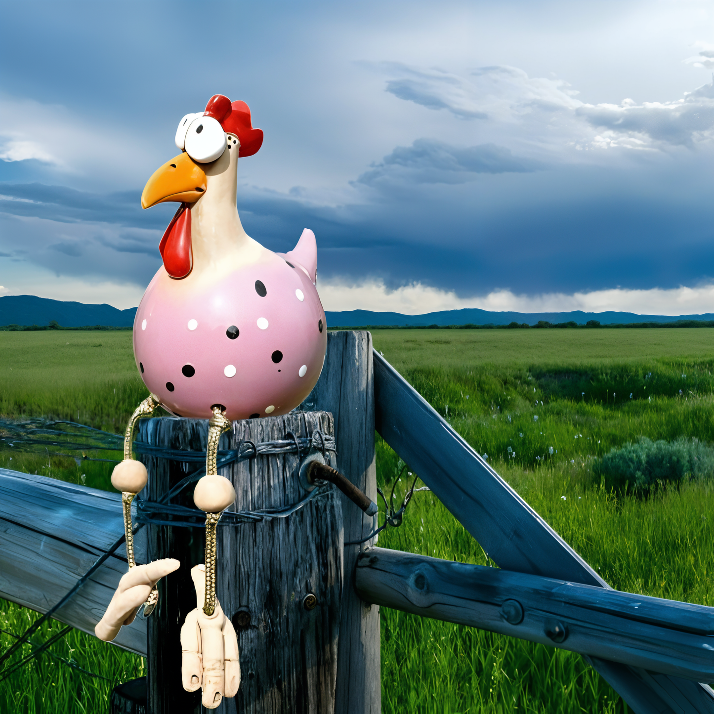 Rugged Outdoor Garden Chicken Figure Decoration