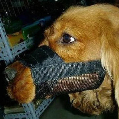 Adjustable Pet Dog Mesh Muzzle Anti Bite Grooming Aid