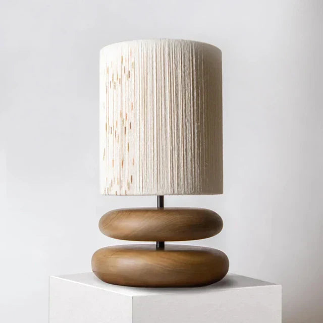 Classic Wooden Table Lamp with Linen Shade
