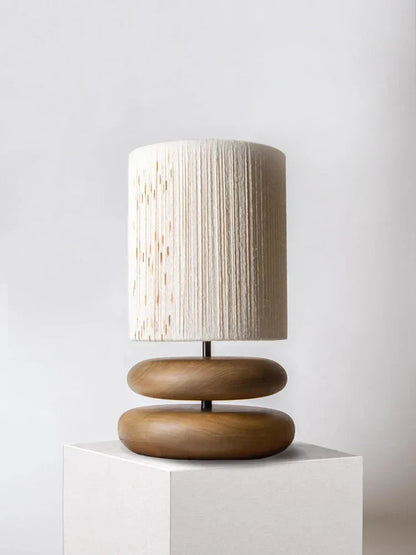 Classic Wooden Table Lamp with Linen Shade