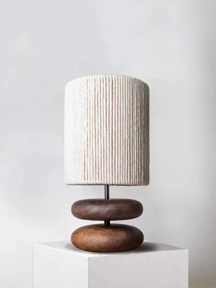 Classic Wooden Table Lamp with Linen Shade