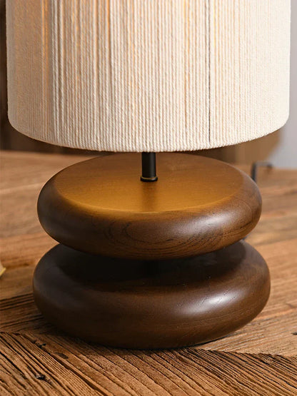 Classic Wooden Table Lamp with Linen Shade