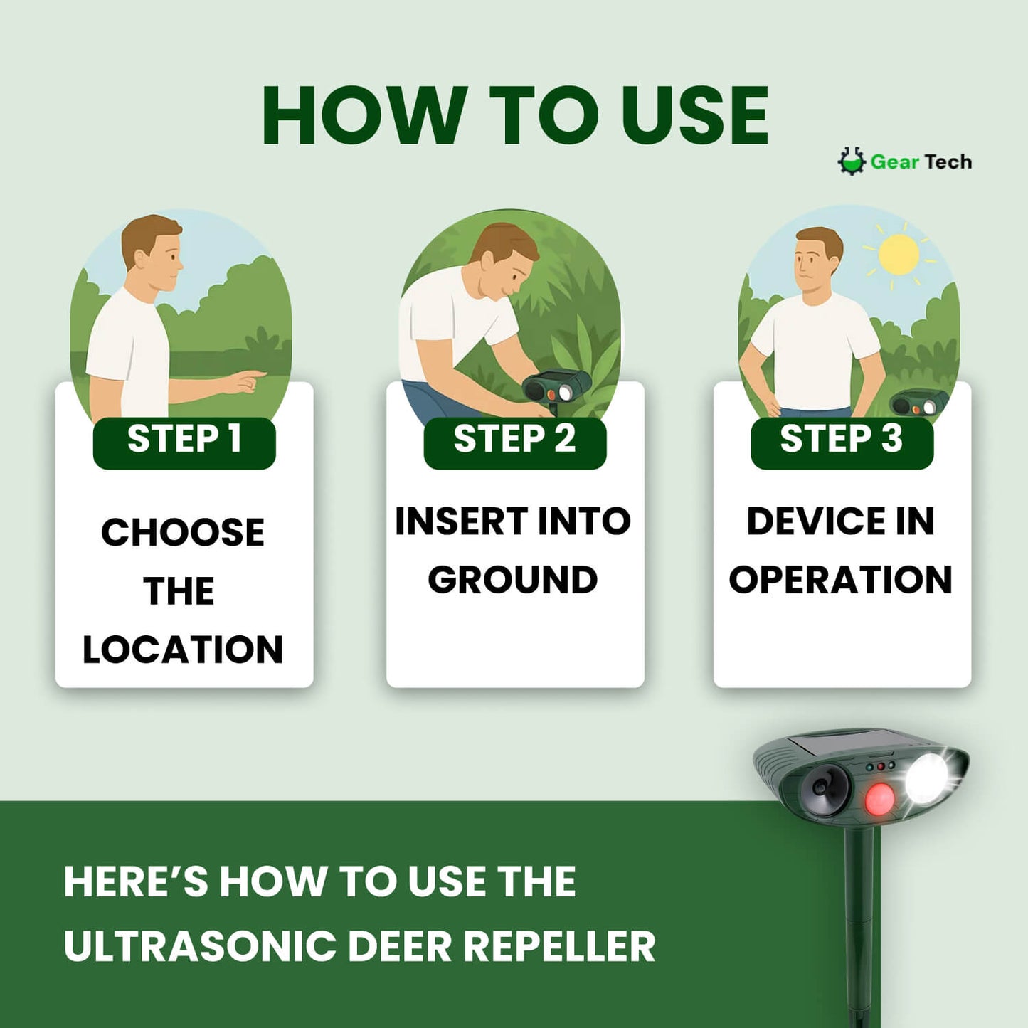 Outdoor Solar Deer Repellent for Yard Protection
