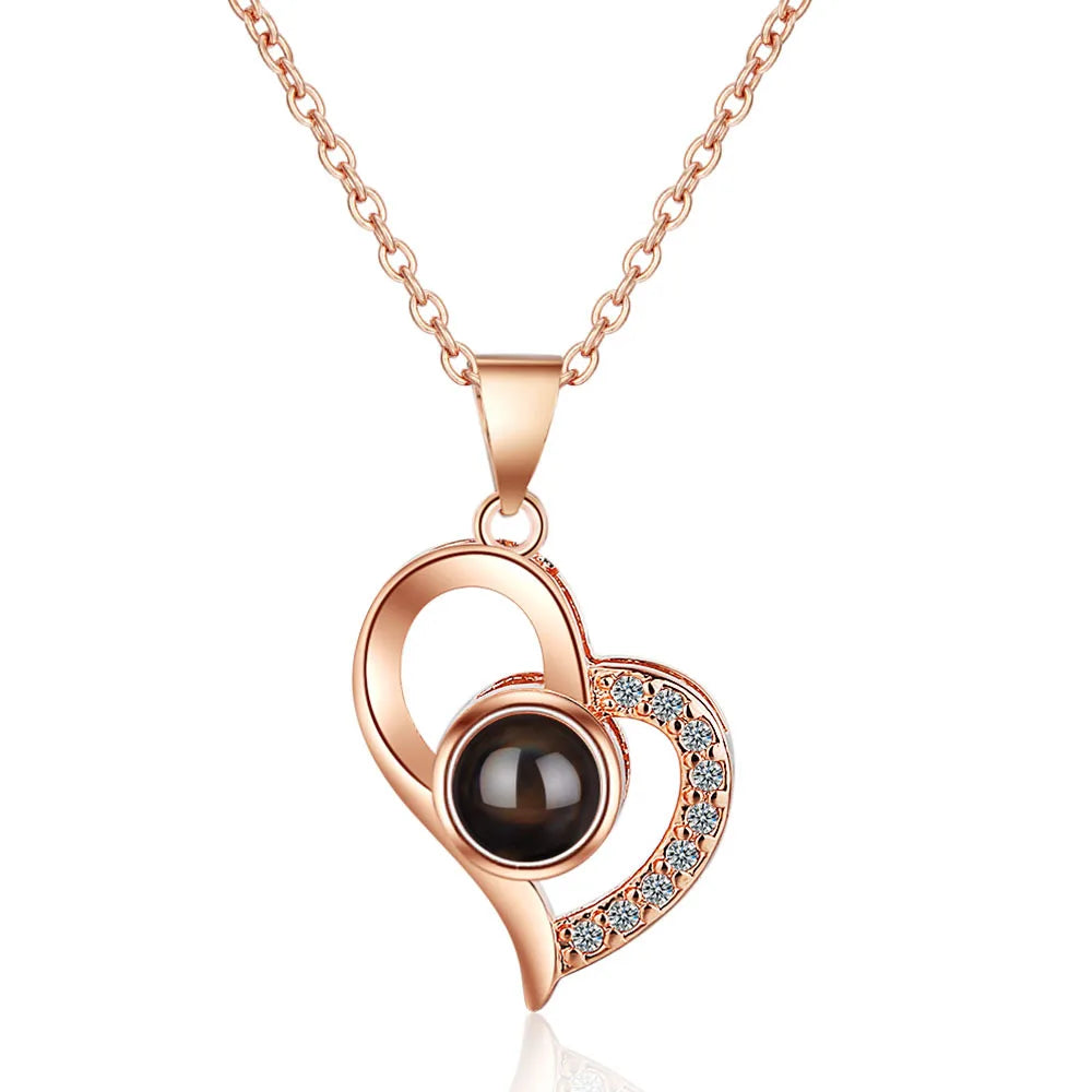 Romantic Multilingual Love Pendant Necklace