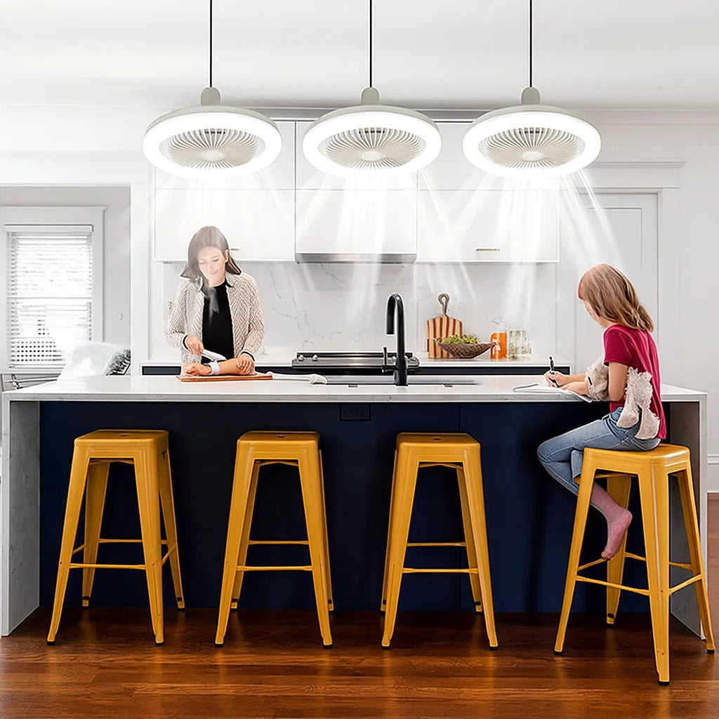 Stylish Ceiling Fan with LED Light and Remote
