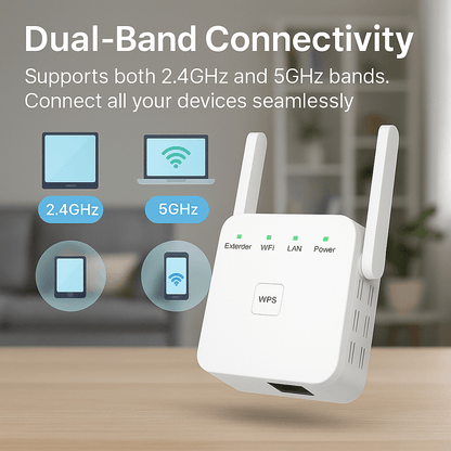 Powerful Dual Band WiFi Signal Booster for Home