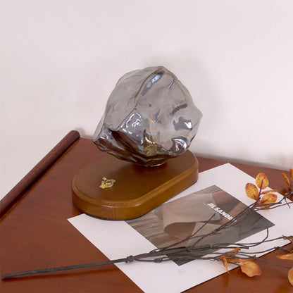 Warm Wooden and Glass Accent Table Lamp