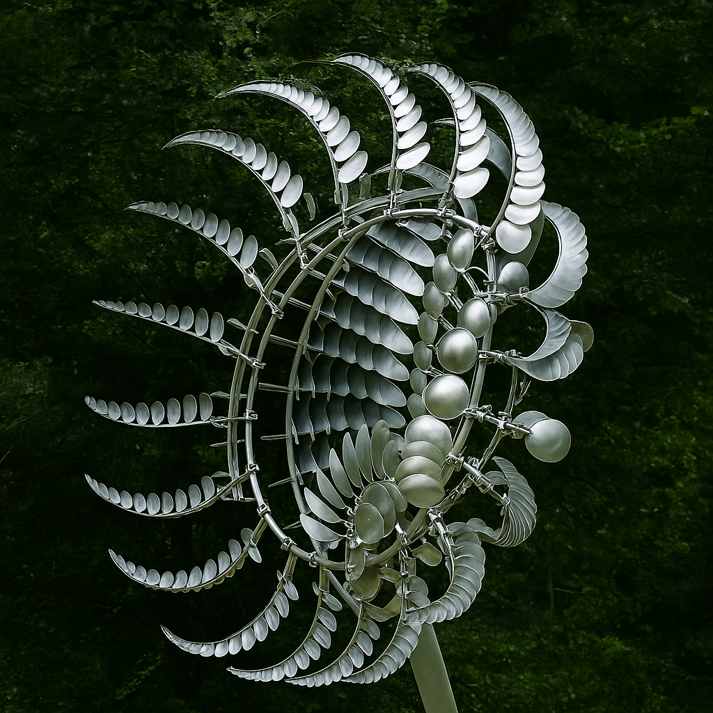 Decorative Outdoor Silver Windmill Garden Ornament - Cofik
